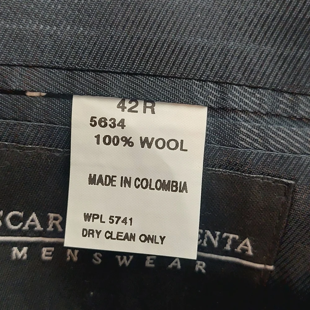 Oscar De La Renta Men's Size 42R Suit Jacket 100% Wool Brown Vintage